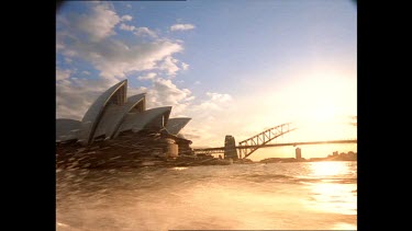 Track past racing yachts. Sydney Opera house in background.