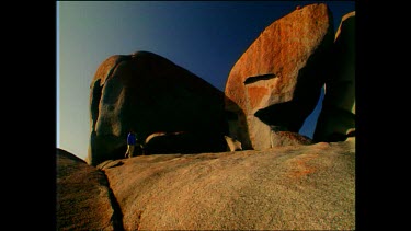 Couple hiking along The Remarkables, Kangaroo Island.