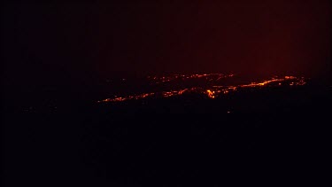 Lava flowing in channel