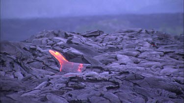 Lava solidifying and heat haze.