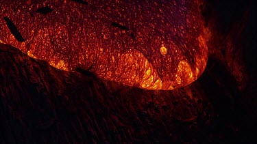 Incandescent lava flow.