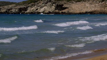 Waves Rolling Into Kalathas Beach, Crete, Greece, Europe