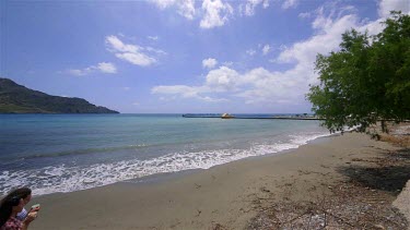 Walking On Mediterranean Beach, Plakias, Crete, Greece