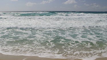 Teenage Girl Walks Into Sea In Pink Bikini, Falasarna, Crete, Greece