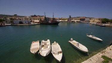 Speed Boats & Harbour Buildings, Rethymnon, Crete, Greece