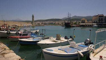 Fishing & Pleasure Boats In Harbour, Rethymnon, Crete, Greece