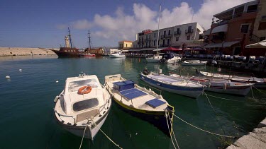 Pleasure & Fishing Boats In Harbour, Rethymnon, Crete, Greece