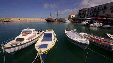 Pleasure & Fishing Boats In Harbour, Rethymnon, Crete, Greece