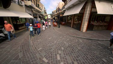 Cobbled Shopping Street, Rethymnon, Crete, Greece