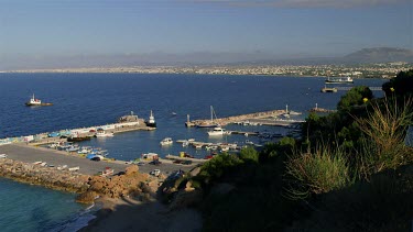 Fishing Boats & Tug In Harbour, Pantanassa, Crete, Greece