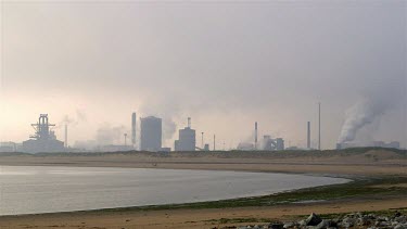 Redcar Blast Furnace View From Beach, South Gare, Redcar, England