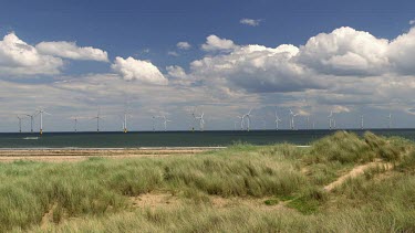 Wind Turbines & Sand Dunes, South Gare, Redcar, England