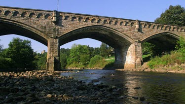 Richmond Castle From Station Bridge & River Swale, Richmond, North Yorkshire, England