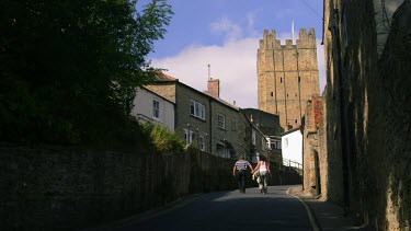 Castle View From Bridge Street, Richmond, North Yorkshire, England