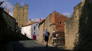 Castle View From Bridge Street, Richmond, North Yorkshire, England