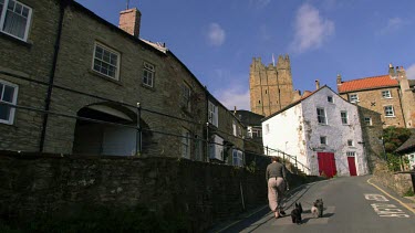 Castle View From Bridge Street, Richmond, North Yorkshire, England