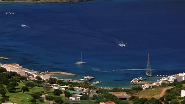 Yachts & Water Skiing In Mirabello Bay, Elounda, Crete, Greece