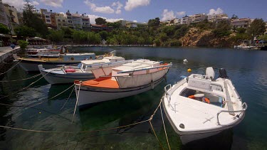 Pleasure Boats On Lake Voulismeni, Agios Nikolaos, Crete, Greece