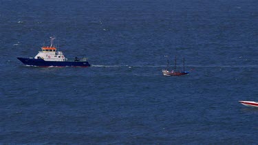 Speed Boat, Lifeboat & Tourist Hispaniola, North Sea, Scarborough, England