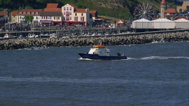 Lifeboat & Fishing Boat At Harbour, Scarborough, North Yorkshire, England