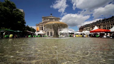 Fountain & Old (Alte ) Opera House, Opernplatz Square, Frankfurt, Germany