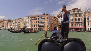 Gondolier On Gondola, Venice, Italy
