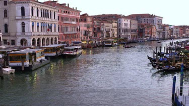 Boats & Passenger Ferries On Grand Canal, Rialto, Venice, Italy