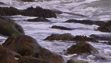 Rocks, Waves & Surf, North Sea, Scarborough, North Yorkshire, England, United Kingdom