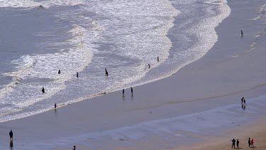 Tourists On South Beach, South Bay, Scarborough, North Yorkshire, England, United Kingdom