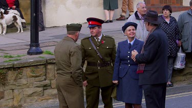 1940'S British Male Army Sergeant & Raf Corporal Woman Reenactors, Pickering, North Yorkshire, England