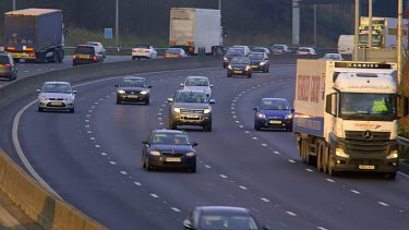 Cars, Lorries On Motorway, M62, Near Junction 26, West Yorkshire, England