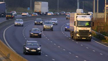 Cars, Lorries On Motorway, M62, Near Junction 26, West Yorkshire, England