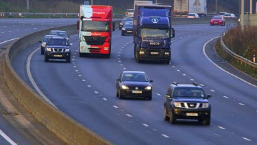 Cars, Lorries On Motorway, M62, Near Junction 26, West Yorkshire, England