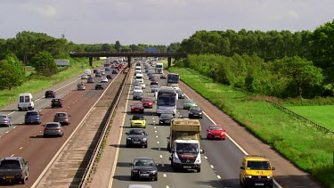 Congested Cars & Lorry Traffic, M6 Motorway, Cheshire, England