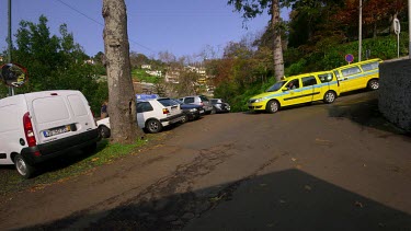 Tourists On Sleigh Ride, Carros De Cesto, Monte, Funchal, Madeira, Portugal