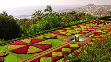 Model Walks Through Formal Gardens, Jardim Botanico, Funchal, Madeira, Portugal