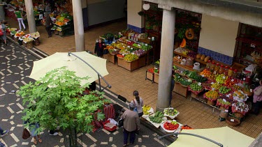 People Shopping At Fruit Stall, Funchal Market, Madeira, Portugal