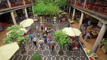 People At Fruit & Vegetable Stalls, Funchal Market, Madeira, Portugal