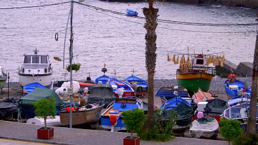 Boats On Stone Beach, Camara De Lobos, Madeira, Portugal