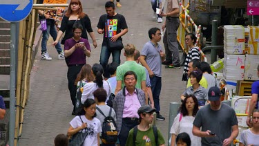 Pedestrians Walking To Cochran Street, Central, Hong Kong, Asia
