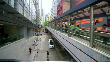 Pedestrians On Cochran Street & Mid-Level Escalators, Central, Hong Kong, Asia