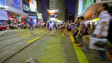 Pedestrians Crossing At Hennessy Road & Yee Wo Street, Causeway Bay, Hong Kong, China