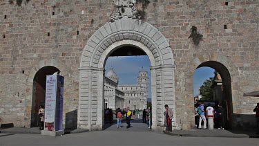 Entrance Gate To St. Mary Cathedral & Leaning Tower, Pisa, Tuscany, Italy