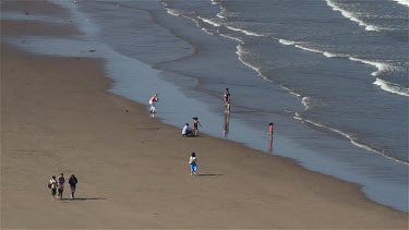 People On Beach, Scarborough, North Yorkshire, England