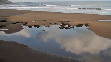 Rock Pool On Beach, North Bay, Scarborough, North Yorkshire, England