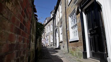 Narrow Cobbled Streets, Robin Hood'S Bay, North Yorkshire, England