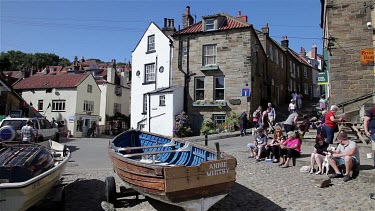 The Bay Hotel, Fishing Boats & Slipway, Robin Hood'S Bay, North Yorkshire, England