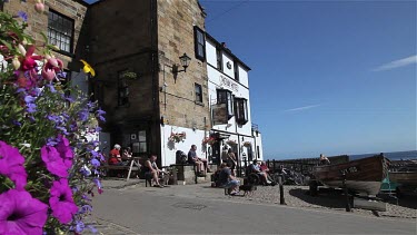 The Bay Hotel, Fishing Boats & Slipway, Robin Hood'S Bay, North Yorkshire, England