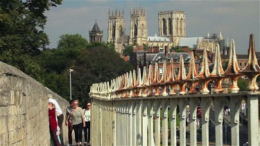 View Of York Minster From City Walls, York, North Yorkshire, England