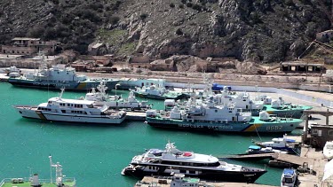 Large Yachts & Russian Warships, Balaklava, Crimea, Ukraine